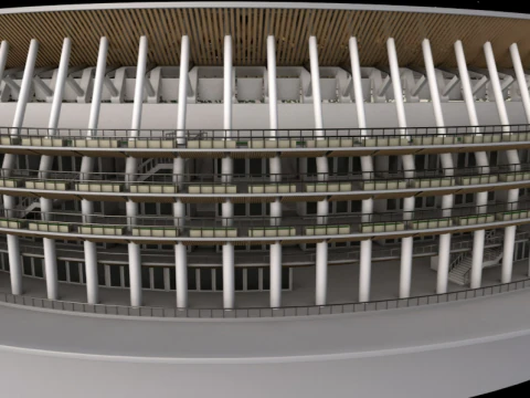 American Football Stadium 3D Model