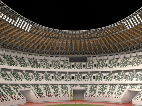American Football Stadium 3D मॉडल