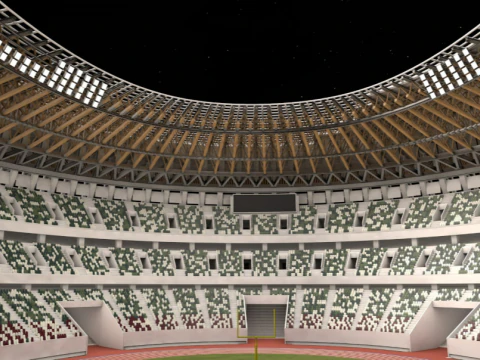 American Football Stadium 3D Model