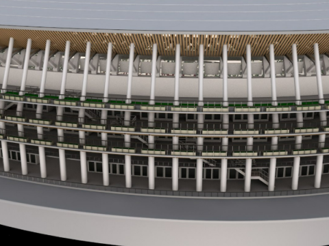 American Football Stadium 3D मॉडल
