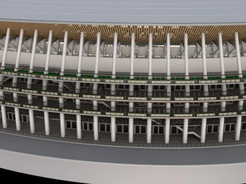 American Football Stadium 3D Model
