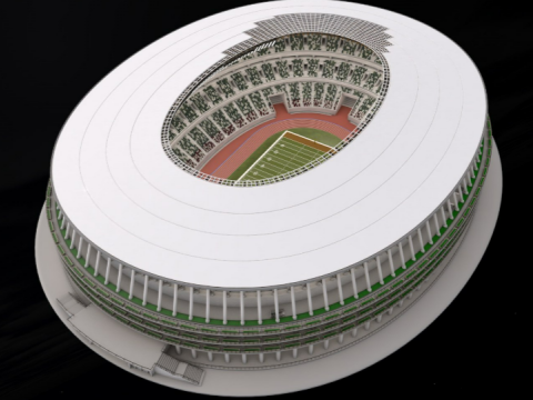 American Football Stadium 3D मॉडल