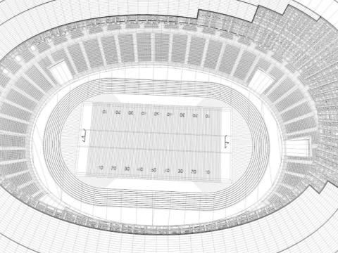 American Football Stadium 3D Model