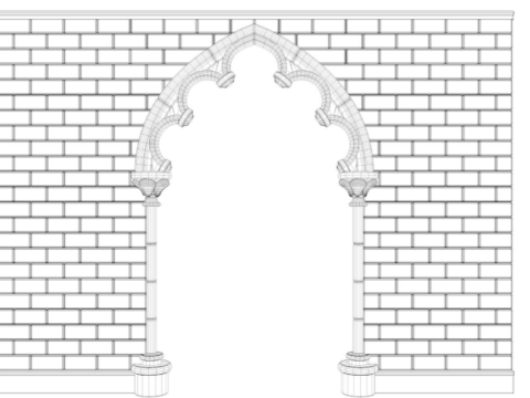 Gothic wall 3D Модель