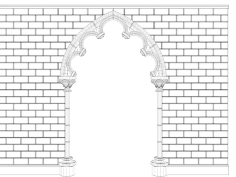 Gothic wall 3D Model