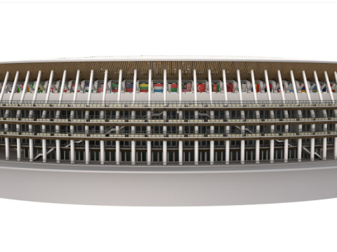 Tokyo National Olympic Stadium Football Field 3D 模型