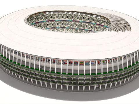 Tokyo National Olympic Stadium Football Field 3D 模型