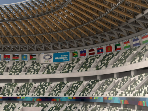 Tokyo National Olympic Stadium Football Field 3D 模型