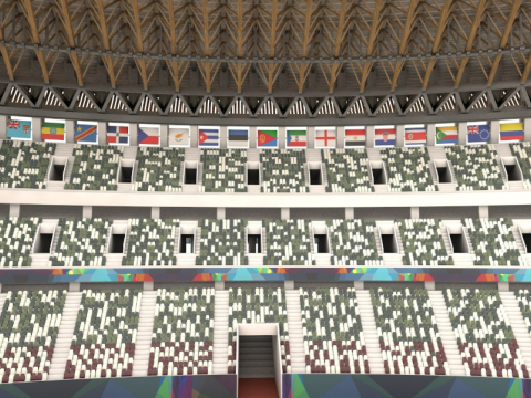 Tokyo National Olympic Stadium Football Field 3D 模型
