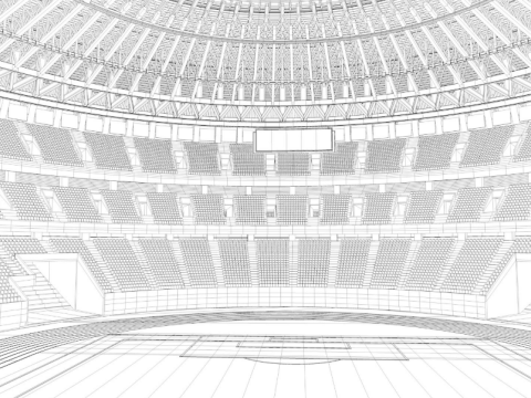 Tokyo National Olympic Stadium Football Field 3D 模型