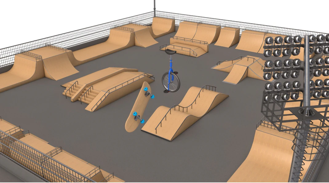 Skate Park 3D Model .c4d .max .obj .3ds .fbx .stl .blend 