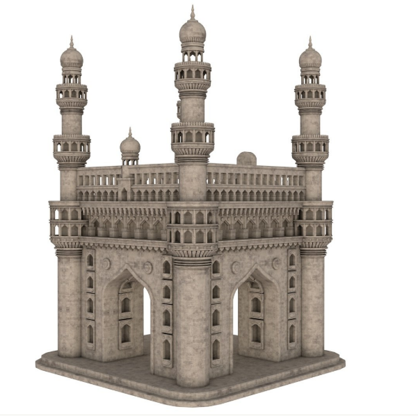 Charminar Modelo 3D .c4d .max .obj .3ds .fbx .stl .blend