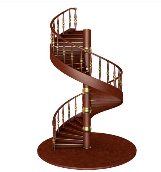 Spiral Stair 3D Model .c4d .max .obj .3ds .fbx .stl .blend