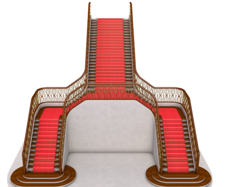 Palace Staircase Model 3D .c4d .max .obj .3ds .fbx .stl .blend
