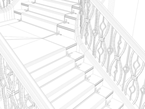 Palace Staircase Model 3D