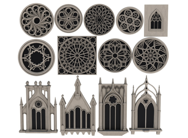 Big Gothic Window collection Modèle 3D .c4d .max .obj .3ds .fbx .stl .blend