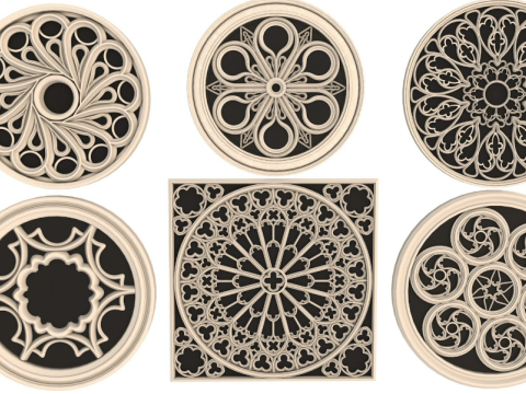 Big Gothic Window collection Modèle 3D