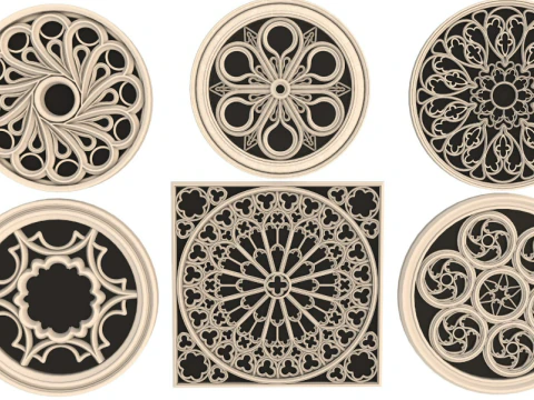 Big Gothic Window collection 3D Model