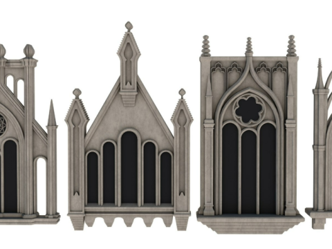Big Gothic Window collection Modèle 3D