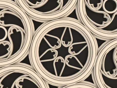 Big Gothic Window collection 3D Model