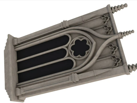 Big Gothic Window collection 3D Model