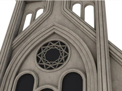 Big Gothic Window collection 3D Model