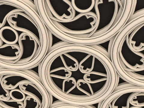 Big Gothic Window collection 3D Model