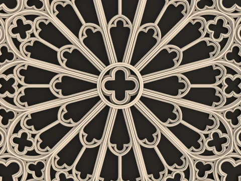 Big Gothic Window collection 3D Model