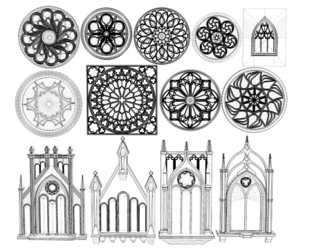 Big Gothic Window collection 3D Model