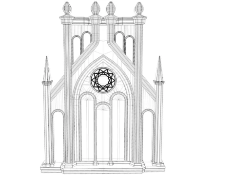Big Gothic Window collection 3D Model
