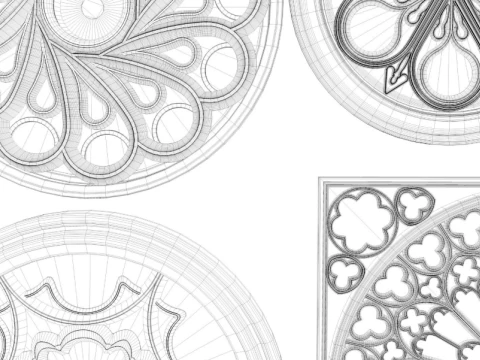 Big Gothic Window collection 3D Model