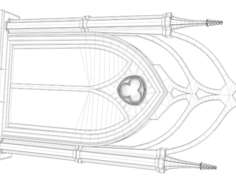 Big Gothic Window collection Modèle 3D