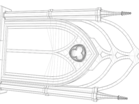 Big Gothic Window collection 3D Model