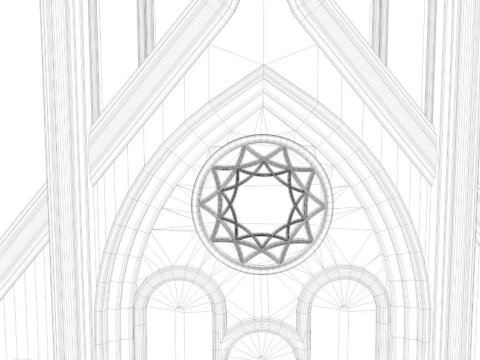 Big Gothic Window collection 3D Model