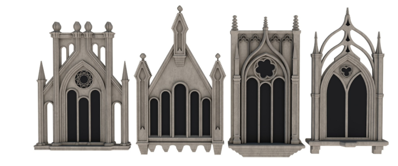 Gothic Window collection Modelo 3D .c4d .max .obj .3ds .fbx .stl .blend