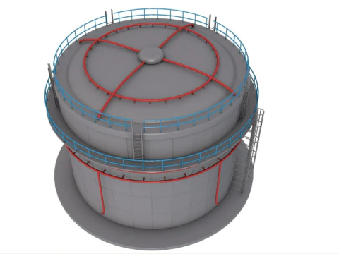 Grain Storage Bins Collection 3D Model