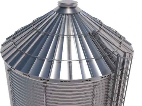 Grain Storage Bins Collection 3D Model