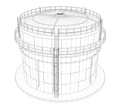 Grain Storage Bins Collection 3D Model