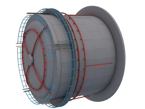 Cylindrical Oil Tank 3D मॉडल