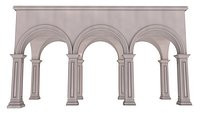 Arched Vaulted Gallery 3Dモデル .c4d .max .obj .3ds .fbx .stl .blend