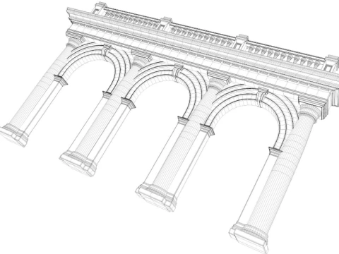 Classic Arched doorway 3D Model