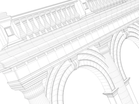 Classic Arched doorway 3D Model