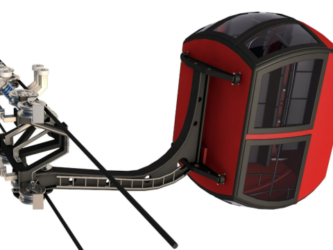 Cableway Cabin Modello 3D