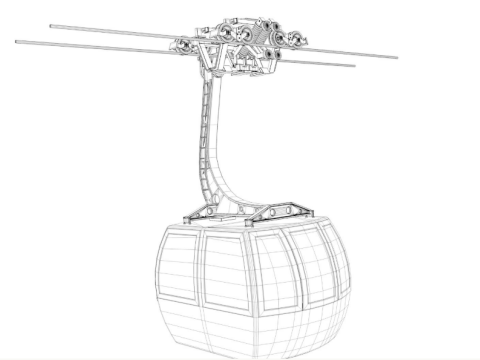 Cableway Cabin Modello 3D