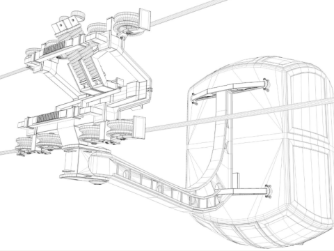 Cableway Cabin Modello 3D