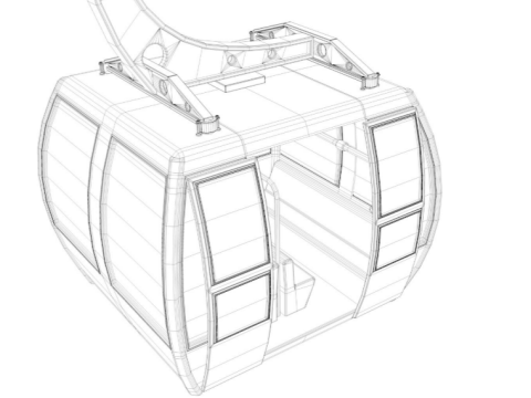 Ski Lift Gondola 3D मॉडल