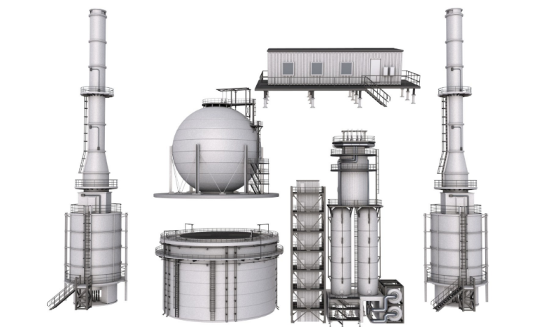 Refinery Modules collection Modelo 3D .c4d .max .obj .3ds .fbx .stl .blend