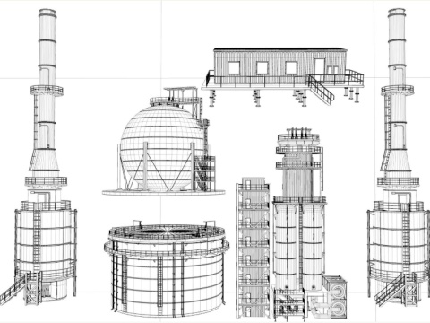 Refinery Modules collection Modelo 3D