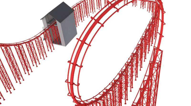 Roller Coaster Track 3D Model .c4d .max .obj .3ds .fbx .stl .blend