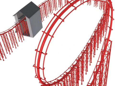 ジェットコースタートラック 3Dモデル